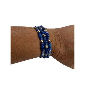 Carolyn Pollack Lapis Lazuli and Sterling Silver Wrap Bracelet